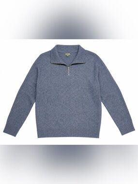 J. Crew Men's Quarter-Zip Sweater in Heathered Blue